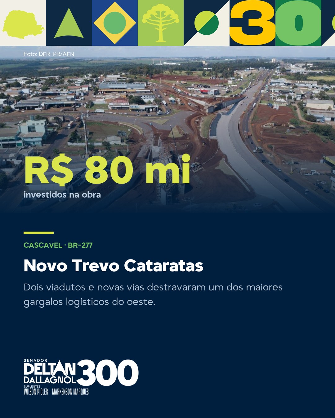 Card da obra Novo Trevo Cataratas, em Cascavel