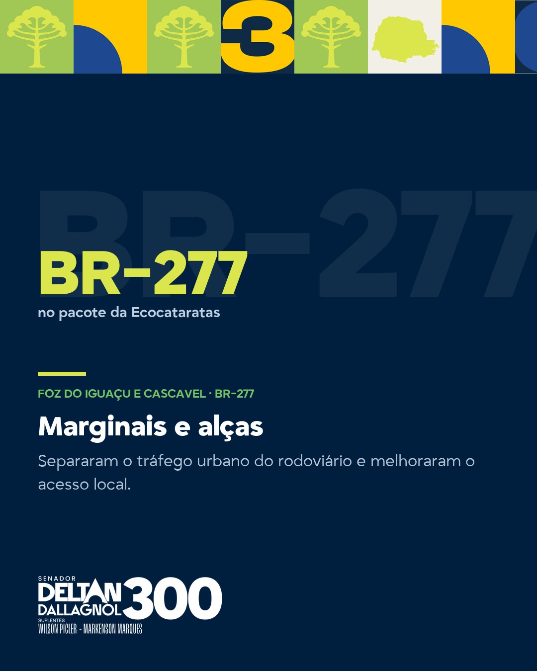 Card da obra Marginais e alças, em Foz do Iguaçu e Cascavel