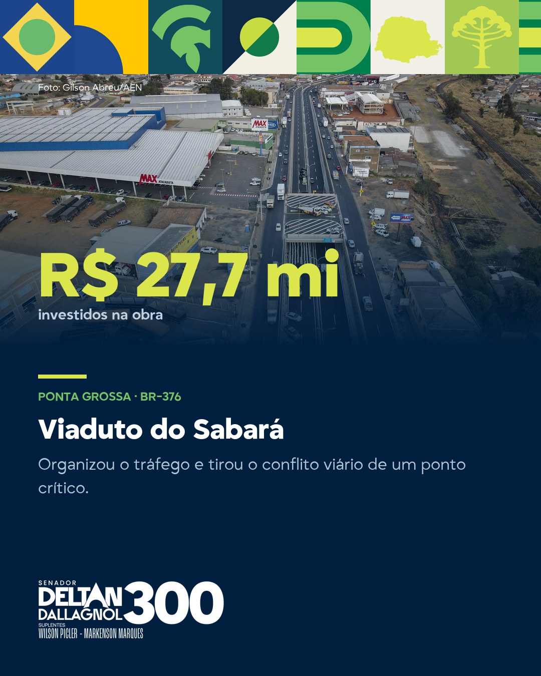 Card da obra Viaduto do Sabará, em Ponta Grossa