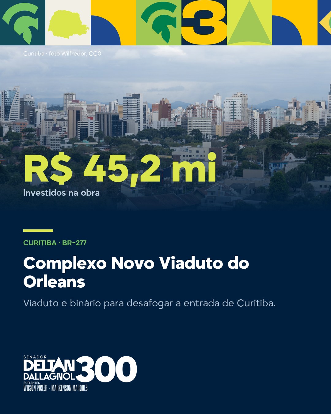 Card da obra Complexo Novo Viaduto do Orleans, em Curitiba